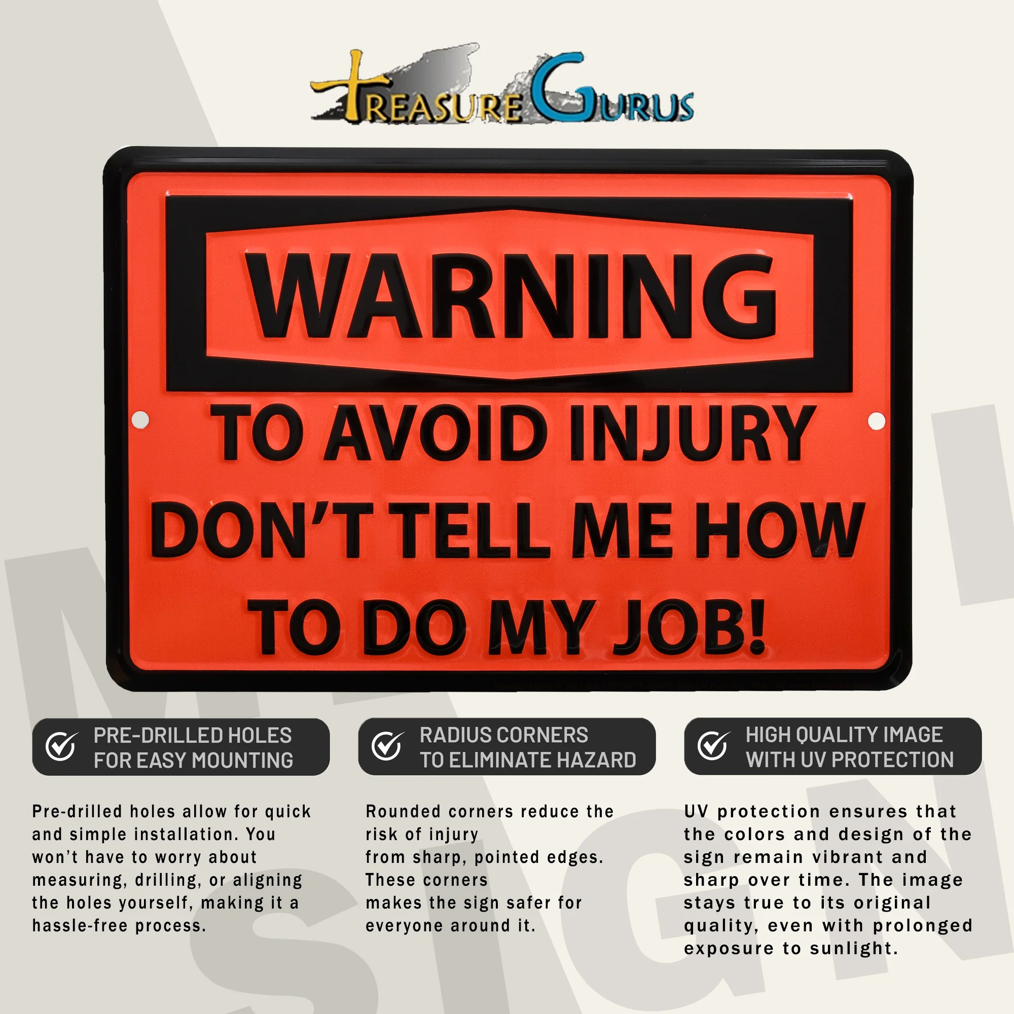 Metal Warning Don't Tell Me How To Do My Job Funny Wall Art Sign Cool Room Decor - Image 4
