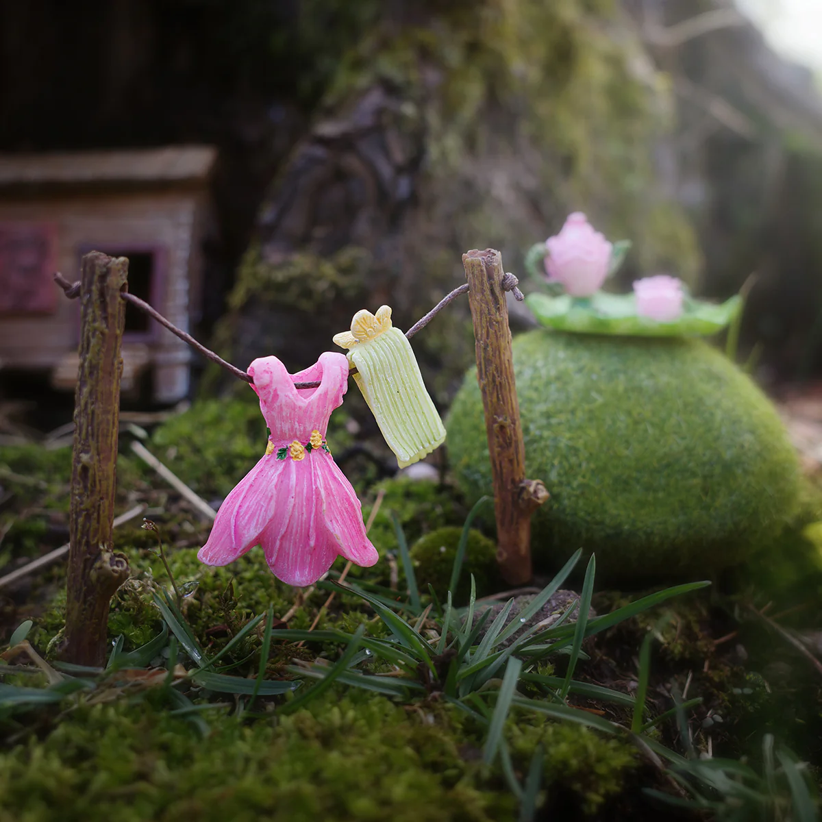 Drying Clothes Line Outdoor Fairy Garden Ornament Miniature Dollhouse Accessory - Image 4