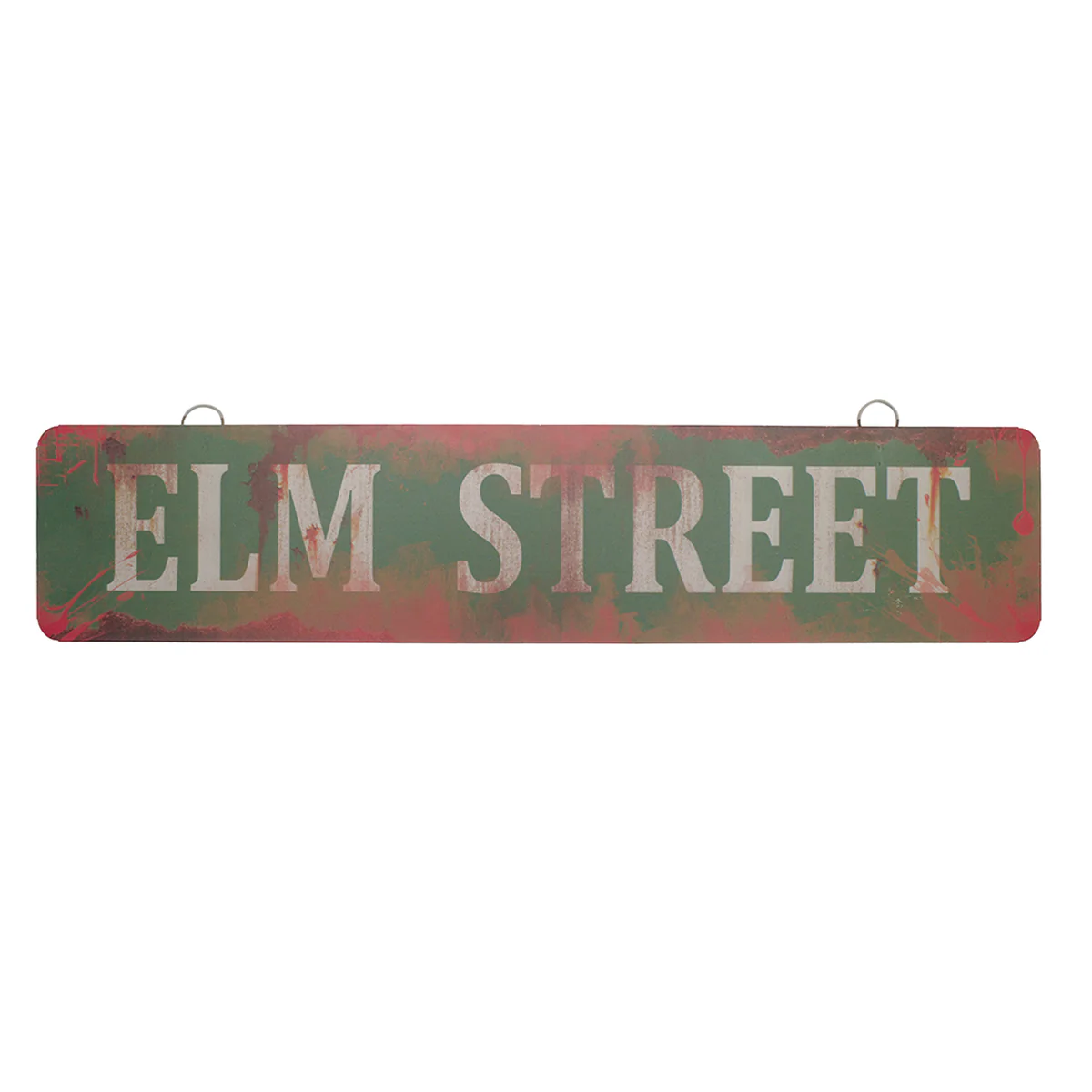 Elm & Sinister Metal Bloody Street Sign 2pc Scary Halloween Haunted House Prop - Image 2