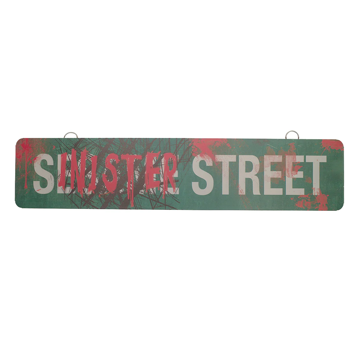 Elm & Sinister Metal Bloody Street Sign 2pc Scary Halloween Haunted House Prop - Image 3