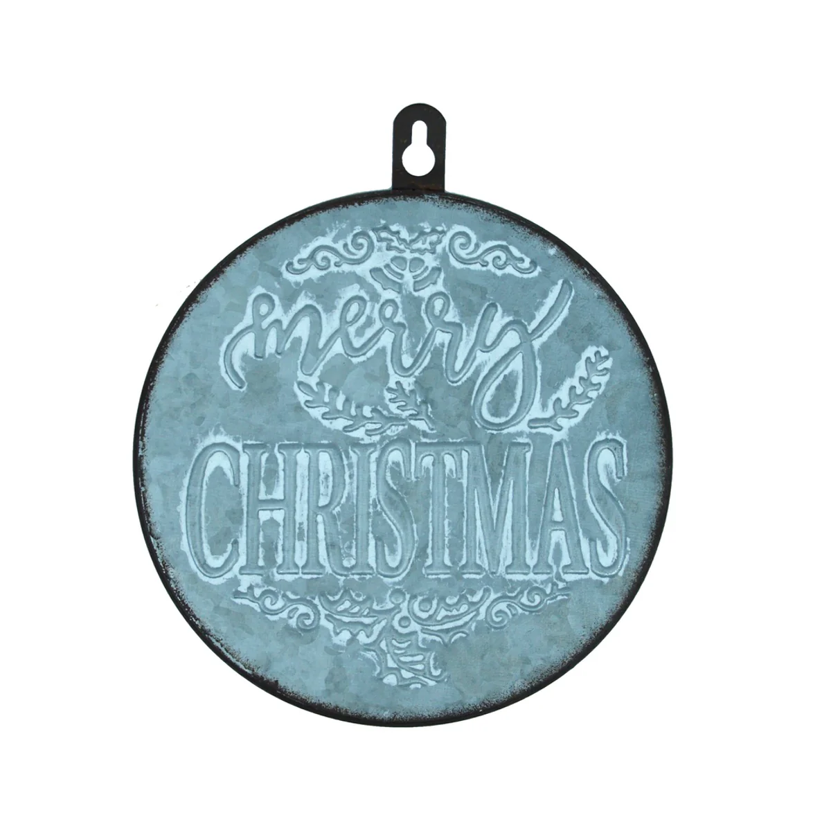 Emboss Metal Merry Christmas Ornament Wall Sign Rustic Holiday Plaque Xmas Decor