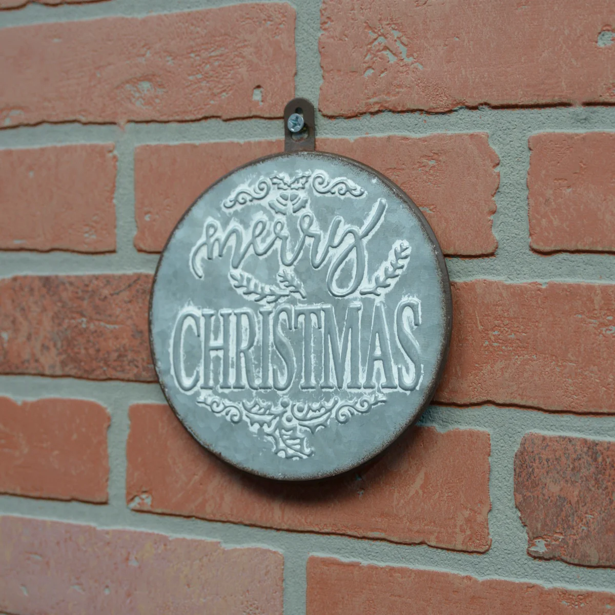 Emboss Metal Merry Christmas Ornament Wall Sign Rustic Holiday Plaque Xmas Decor - Image 3