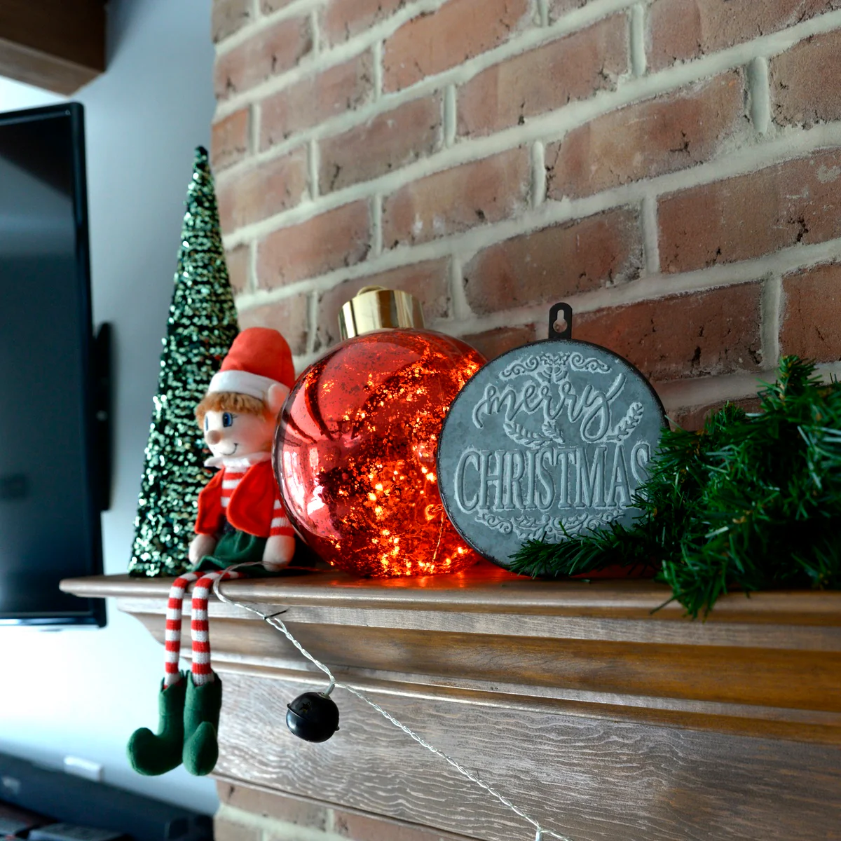 Emboss Metal Merry Christmas Ornament Wall Sign Rustic Holiday Plaque Xmas Decor - Image 4