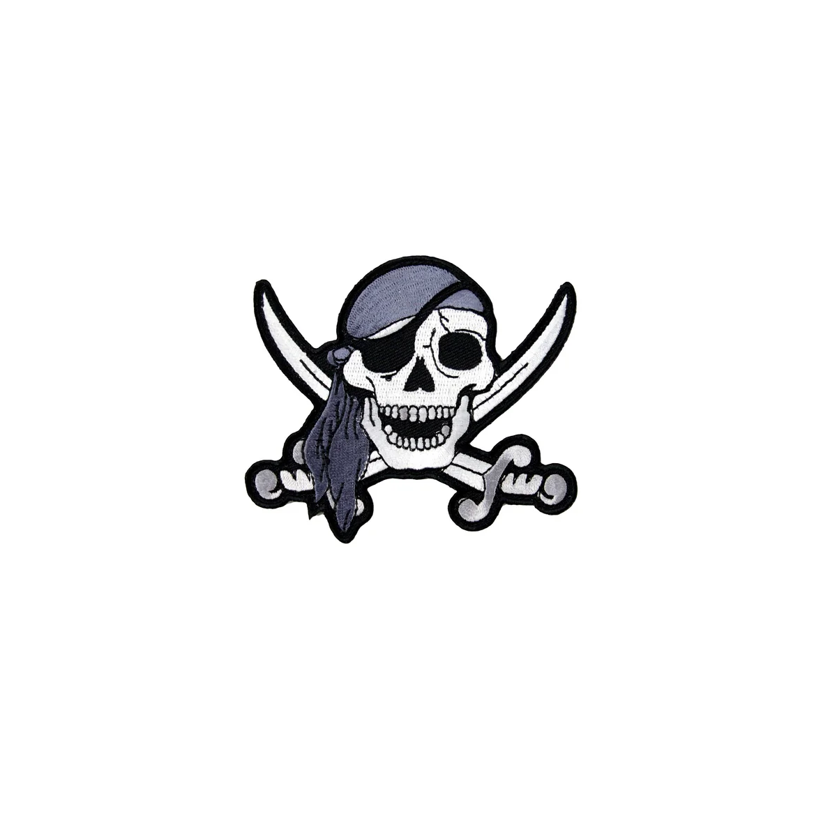 Embroidered Pirate Skull Swords Biker Vest Patch Iron Sew Jolly Roger Applique