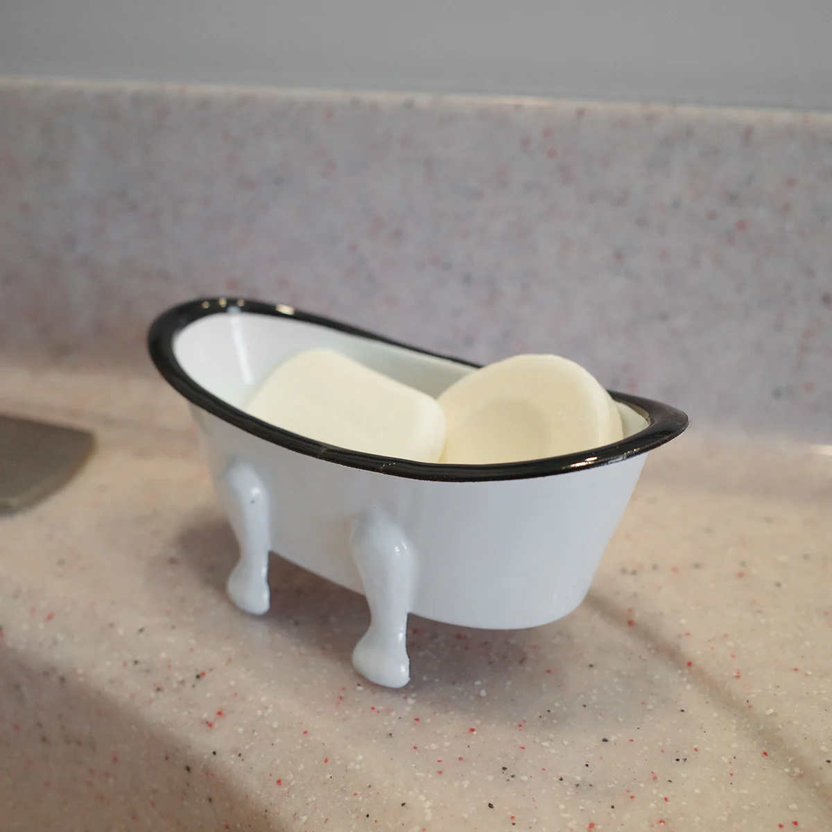 Enamel Bathtub Bar Soap Holder Soaking Tub Dish Farmhouse Bathroom Home Decor - Image 4