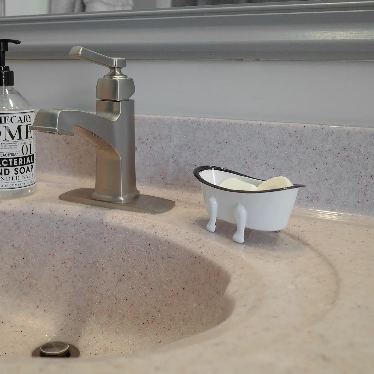 Enamel Bathtub Bar Soap Holder Soaking Tub Dish Farmhouse Bathroom Home Decor - Image 5
