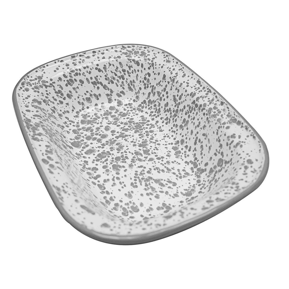 Enamelware Grey Marble Serving Dish Food Storage Metal Pan Kitchen Home Decor - Image 4