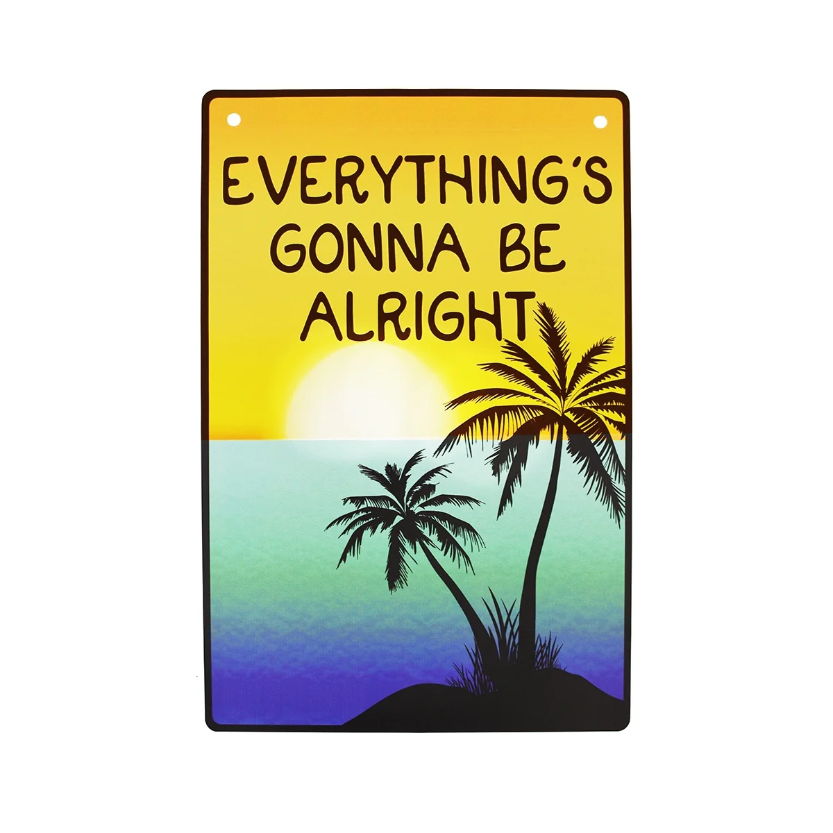Everything's Gonna Be Alright Tropical Beach Wall Sign Inspirational Home Decor