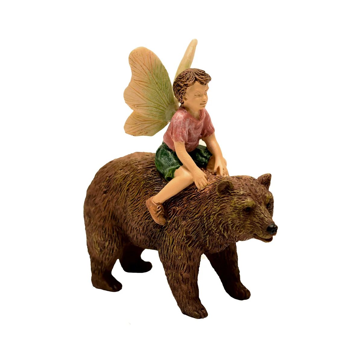 Fairy Boy Riding Bear Miniature Garden Ornament Mini Dollhouse Decor Accessory