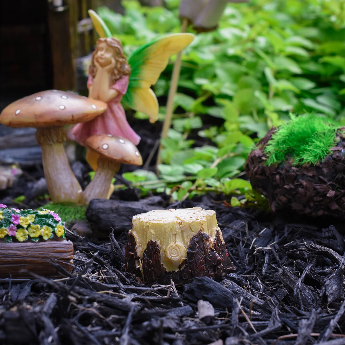 Fairy Garden Miniature Tree Stump Wood Stool Outdoor Dollhouse Landscape Decor - Image 4