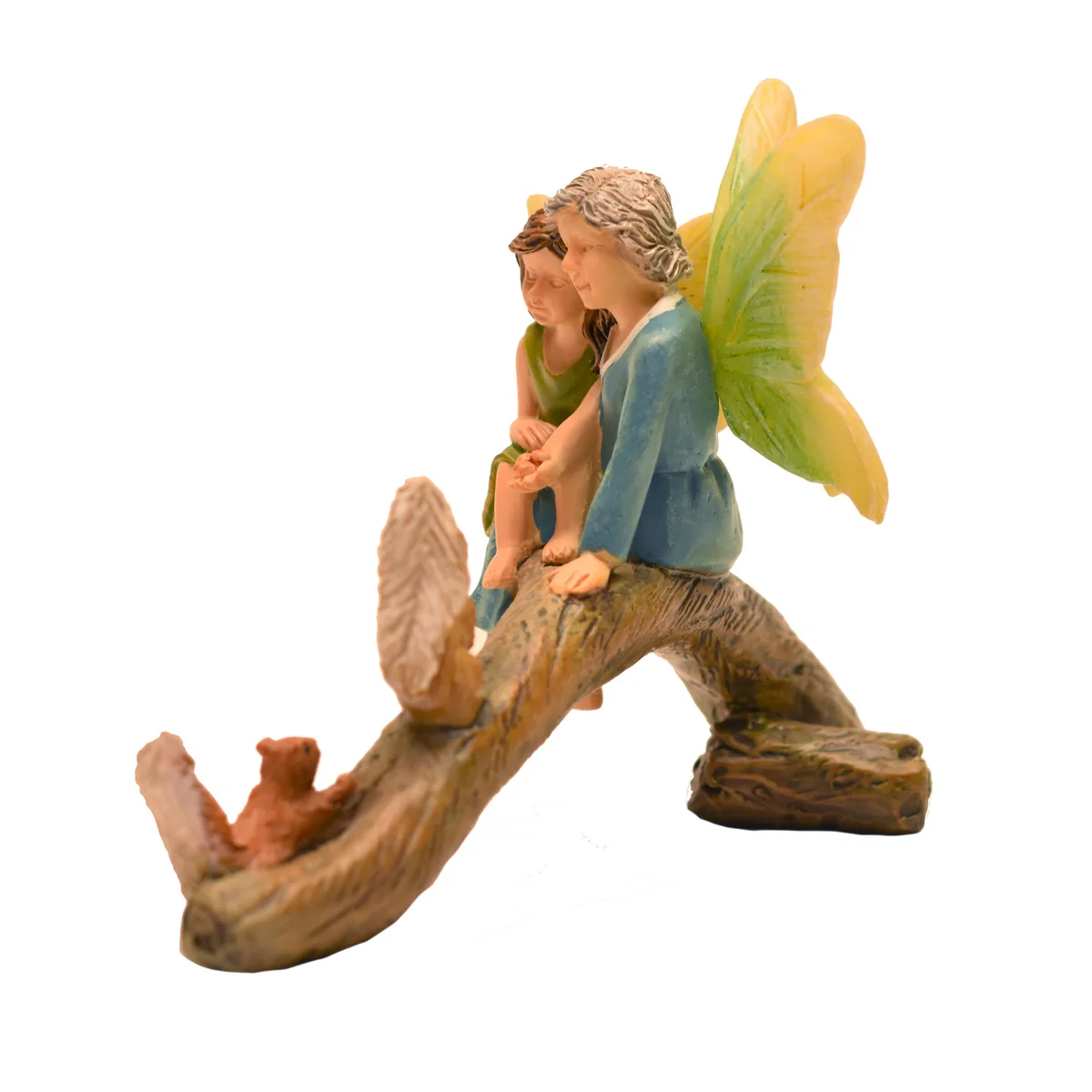 Fairy Girl Grandma Feed Squirrel Mini Garden Figurine Accessory Outdoor Ornament - Image 2