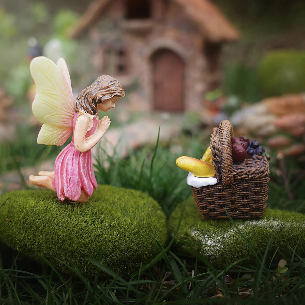 Fairy Girl Praying Figurine Garden Accessory Miniature Dollhouse Outdoor Decor - Image 5