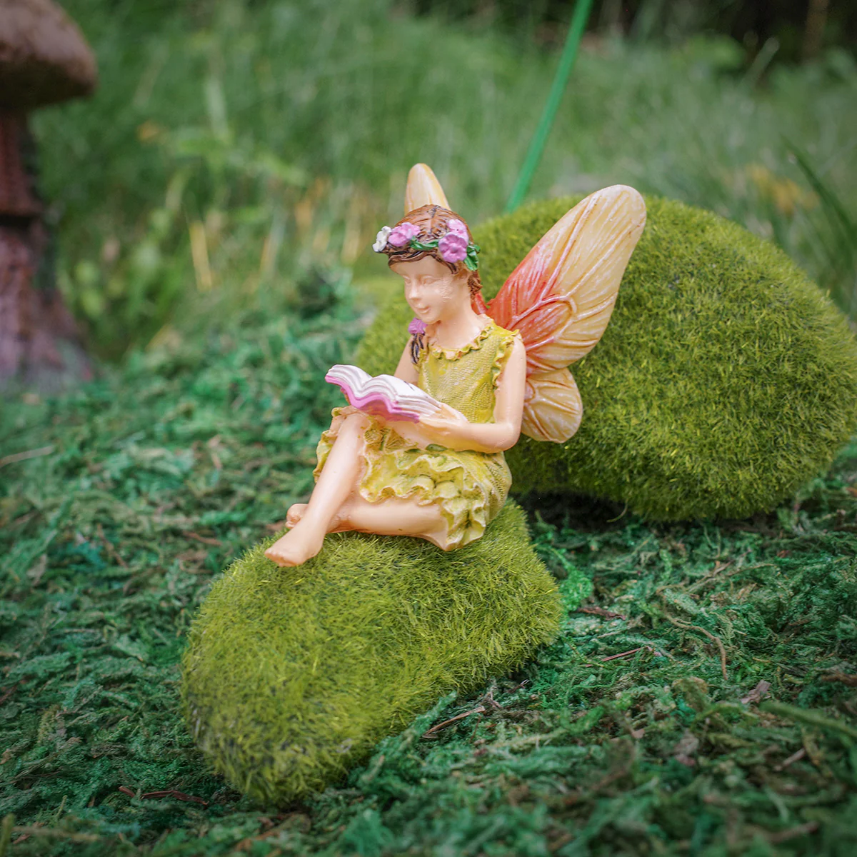 Fairy Girl Reading Miniature Figurine Garden Accessory Dollhouse Decor Ornament - Image 4