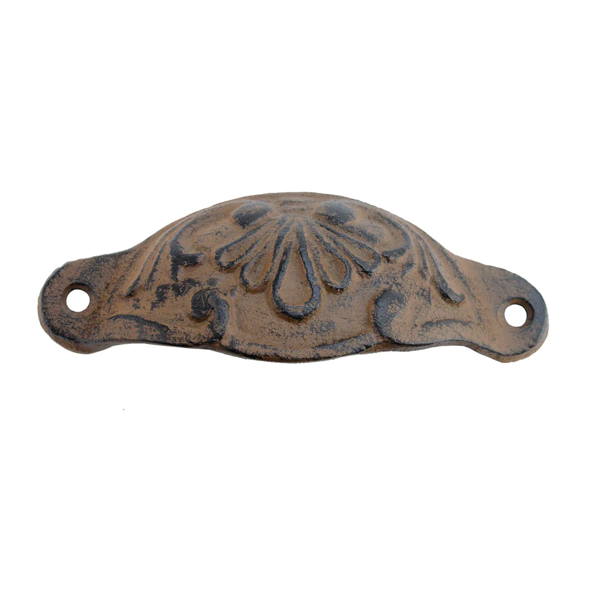 Fancy Brown Cast Iron Vanity Knob Dresser Drawer Pull Bin Handle Rustic Hardware