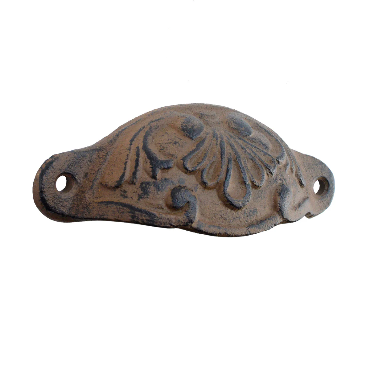 Fancy Brown Cast Iron Vanity Knob Dresser Drawer Pull Bin Handle Rustic Hardware - Image 2