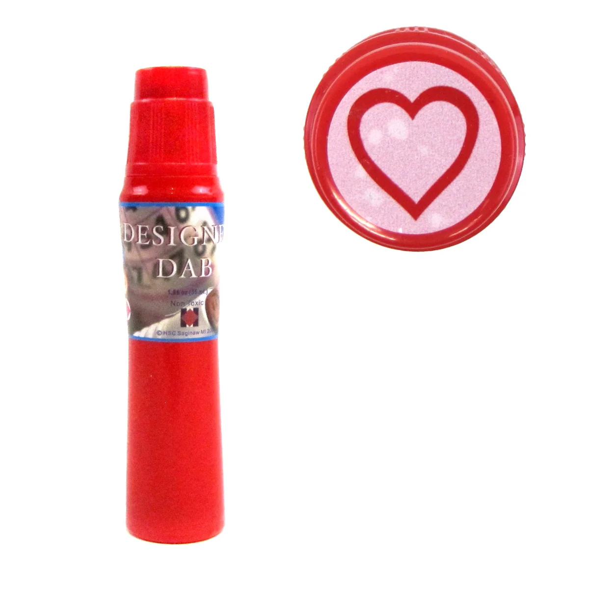 Fast Dry Red Heart Shaped Bingo Dauber Bright Ink Dot Art Vibrant Dabber Marker