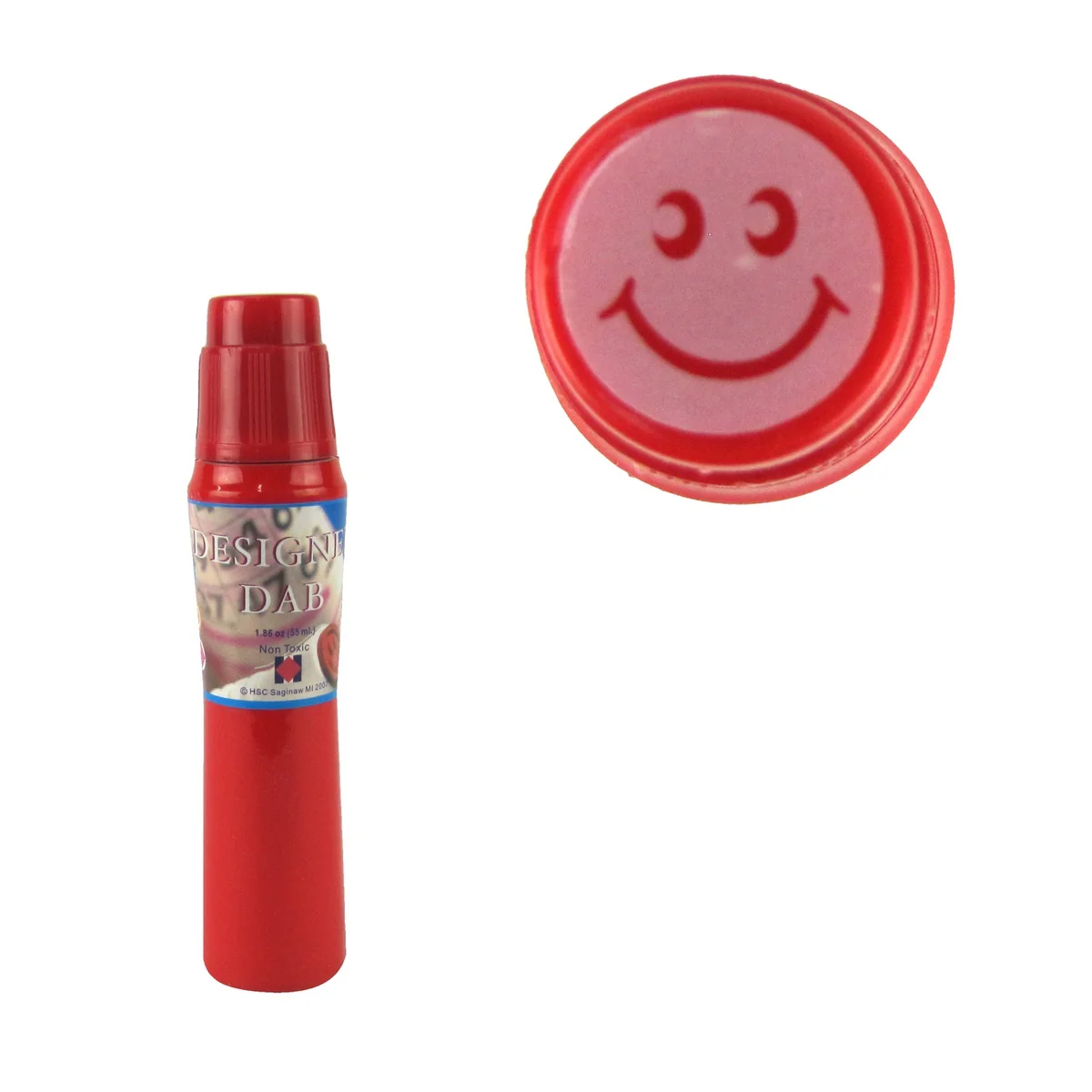 Fast Drying Bright Red Ink Smiley Face Bingo Dauber Vibrant Color Dabber Marker
