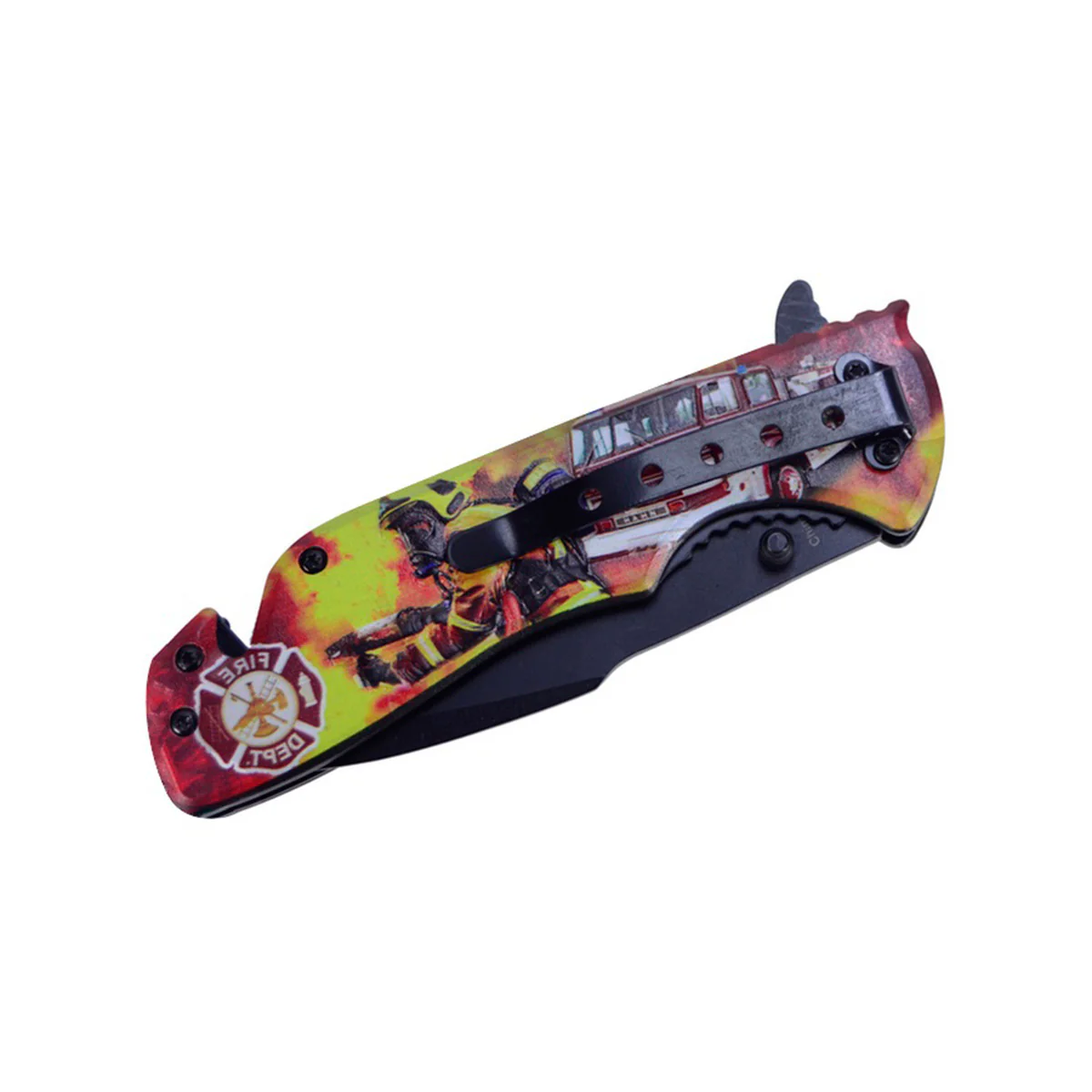 FD Maltese Cross Folding Blade Spring Assist Open Pocket Knife Firefighter Gift - Image 4