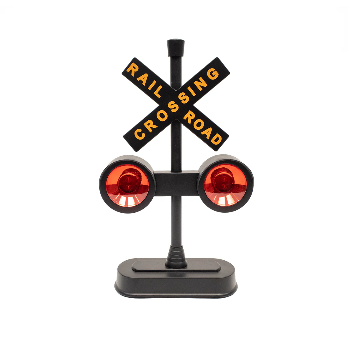 Flashing Railroad Crossing Signal Red Light Sounds RR Train Crossbuck Desk Decor