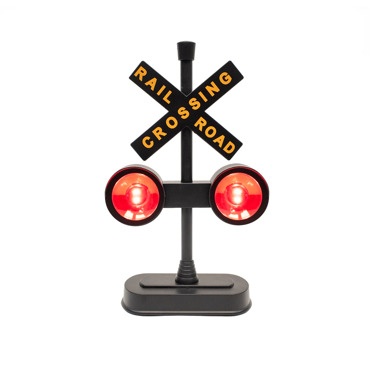 Flashing Railroad Crossing Signal Red Light Sounds RR Train Crossbuck Desk Decor - Image 2