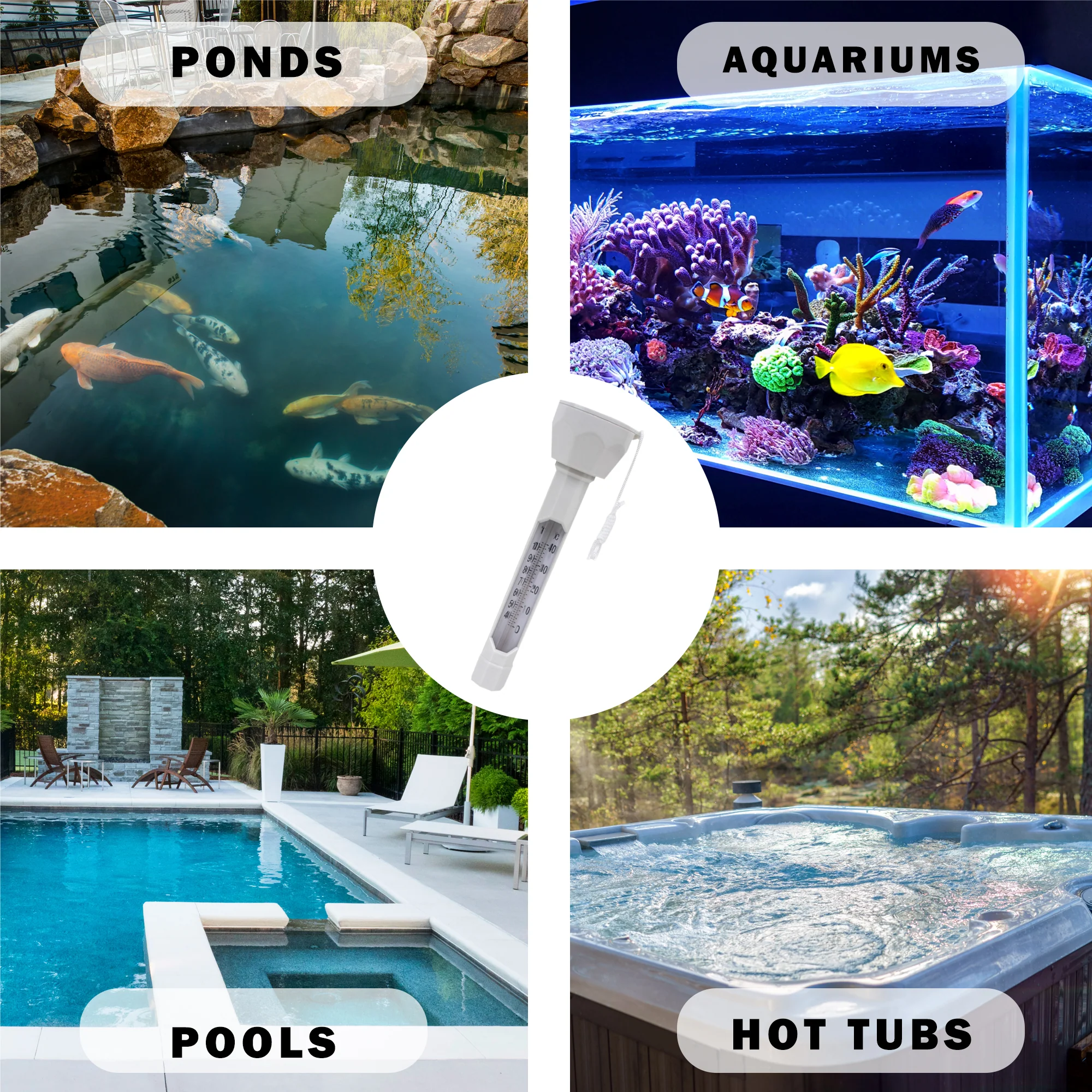 Floating Swimming Pool Thermometer Waterproof Outdoor Water Temperature Gauge 9" - Image 5
