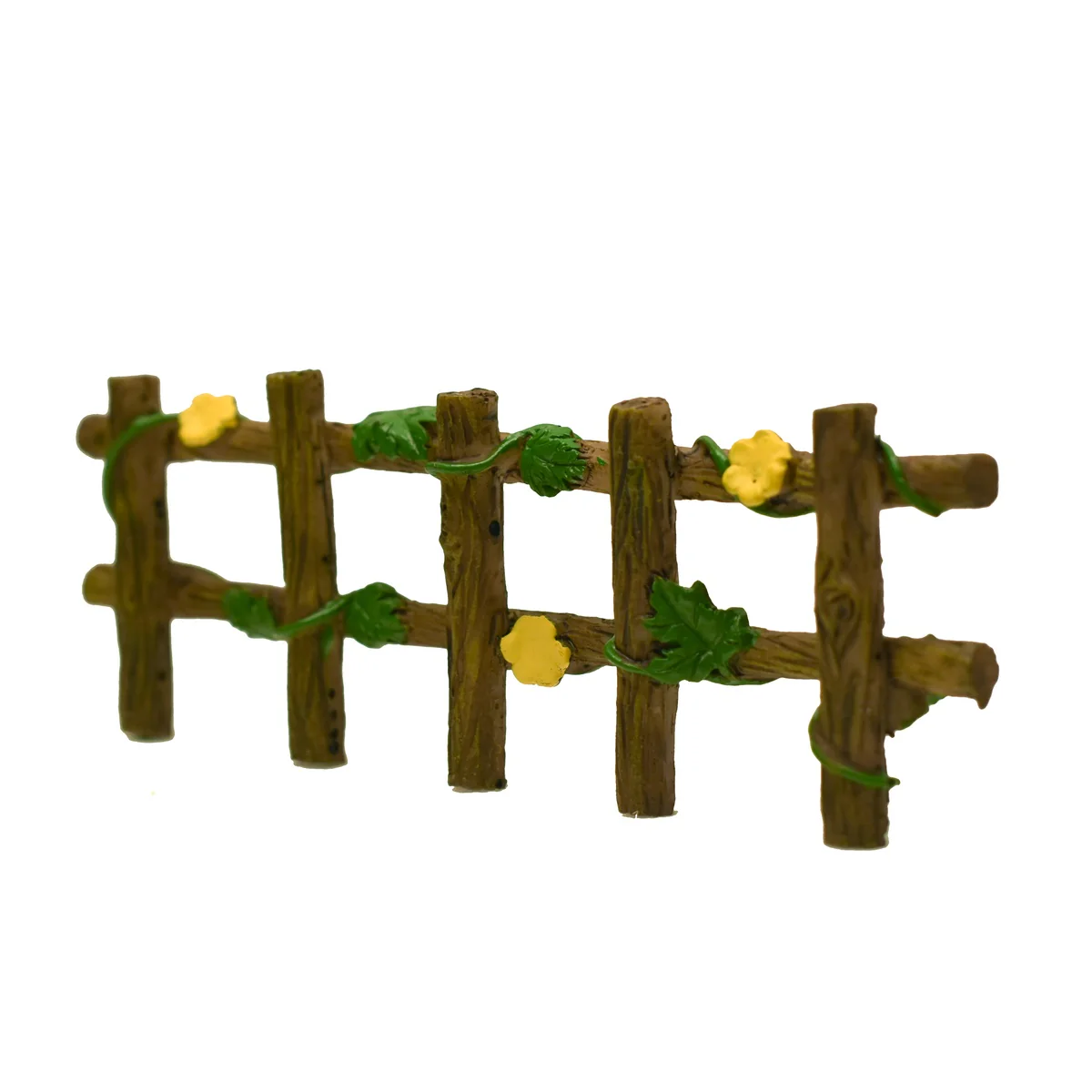 Flower Ivy Wooden Fence Miniature Outdoor Fairy Garden Dollhouse Landscape Decor - Image 2