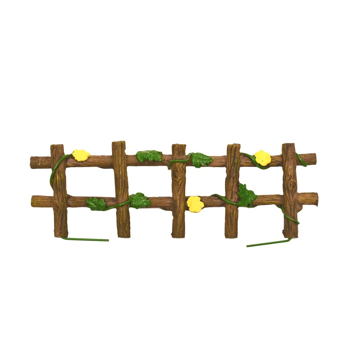 Flower Ivy Wooden Fence Miniature Outdoor Fairy Garden Dollhouse Landscape Decor - Image 3