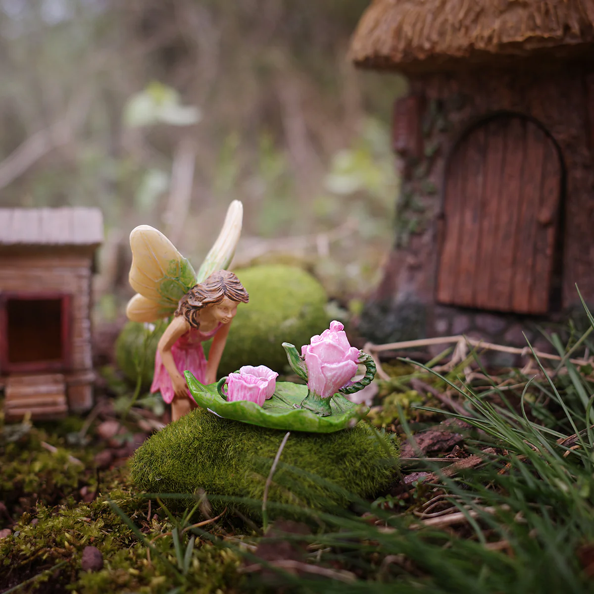 Flower Pot Tea Set Miniature Fairy Garden Dollhouse Decor Outdoor Yard Accessory - Image 4