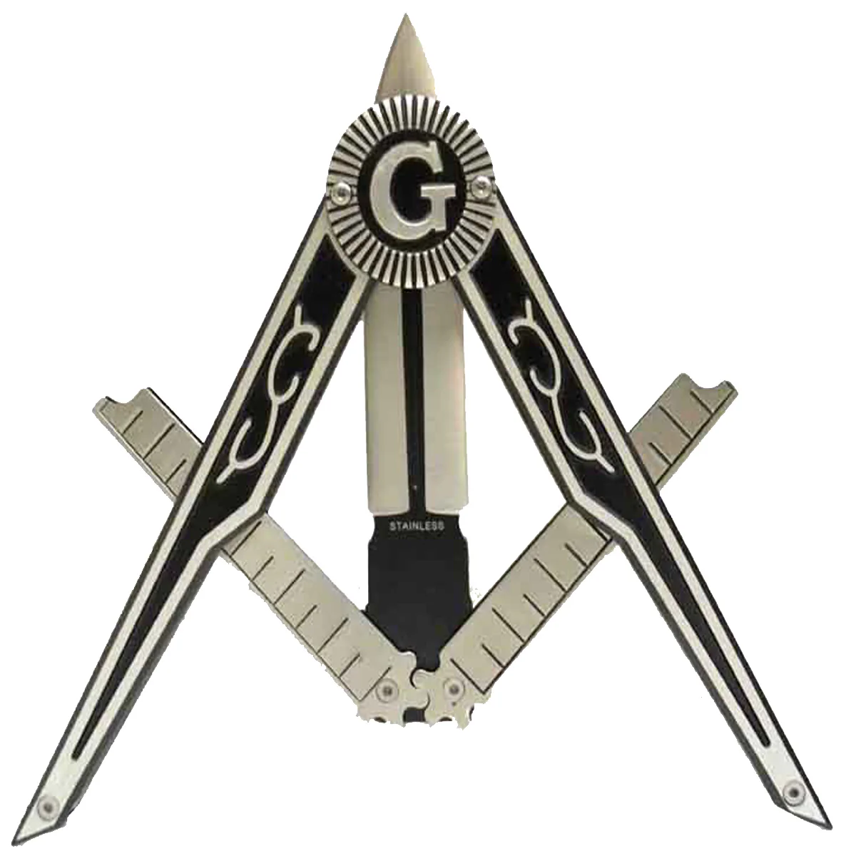 Freemason Blue Folding Pocket Knife
Featuring Masonic Seal G Square & Compasses