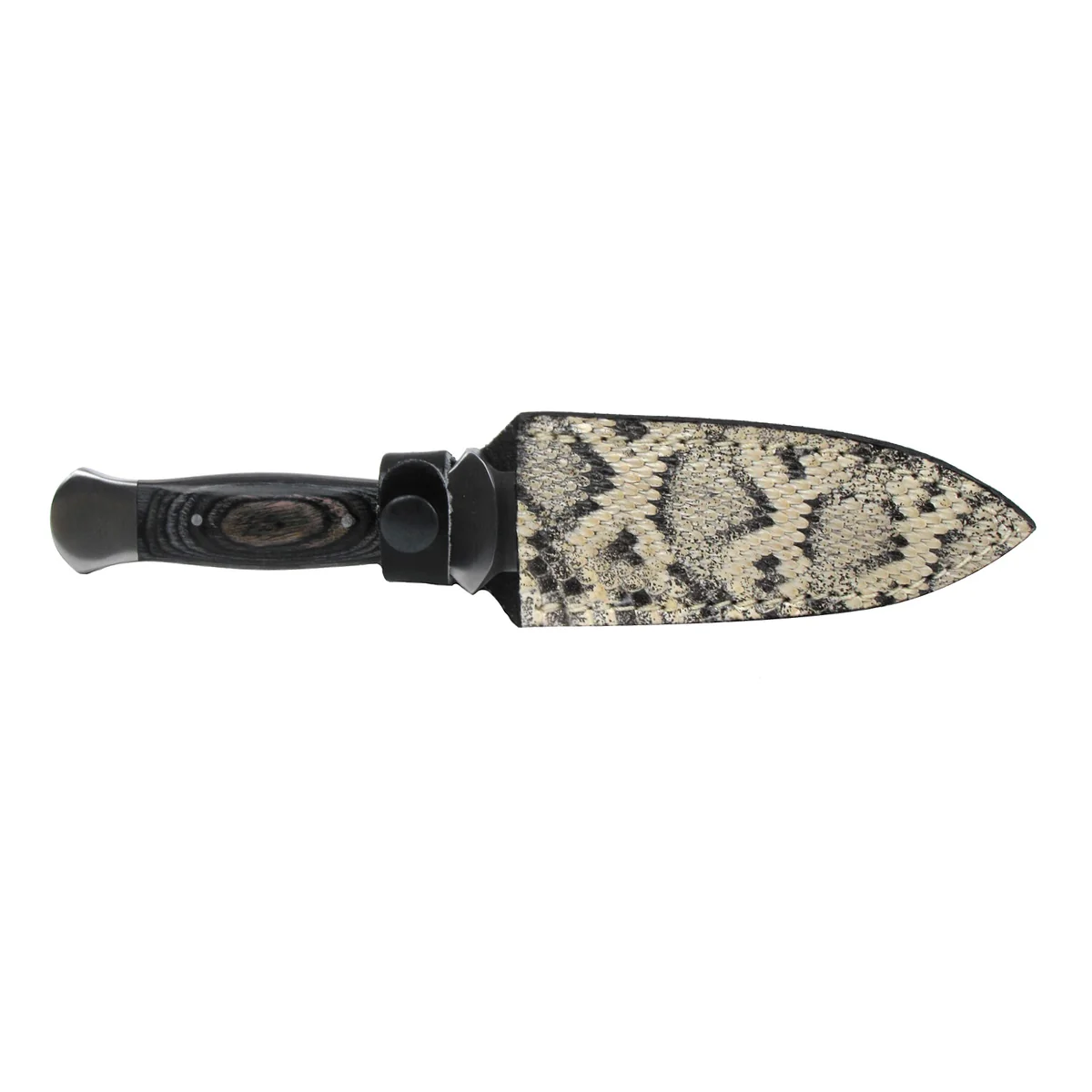Full Tang Boot Tactical Knife Survival Dagger Rattlesnake Skin Leather Sheath - Image 2