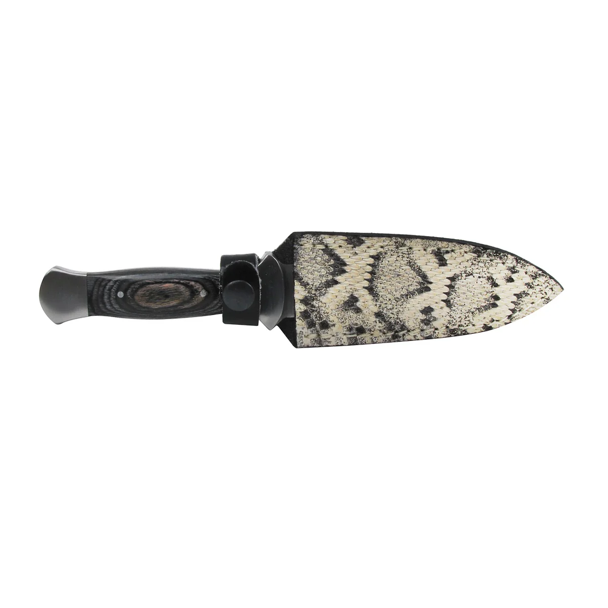 Full Tang Boot Tactical Knife Survival Dagger Rattlesnake Skin Leather Sheath - Image 3