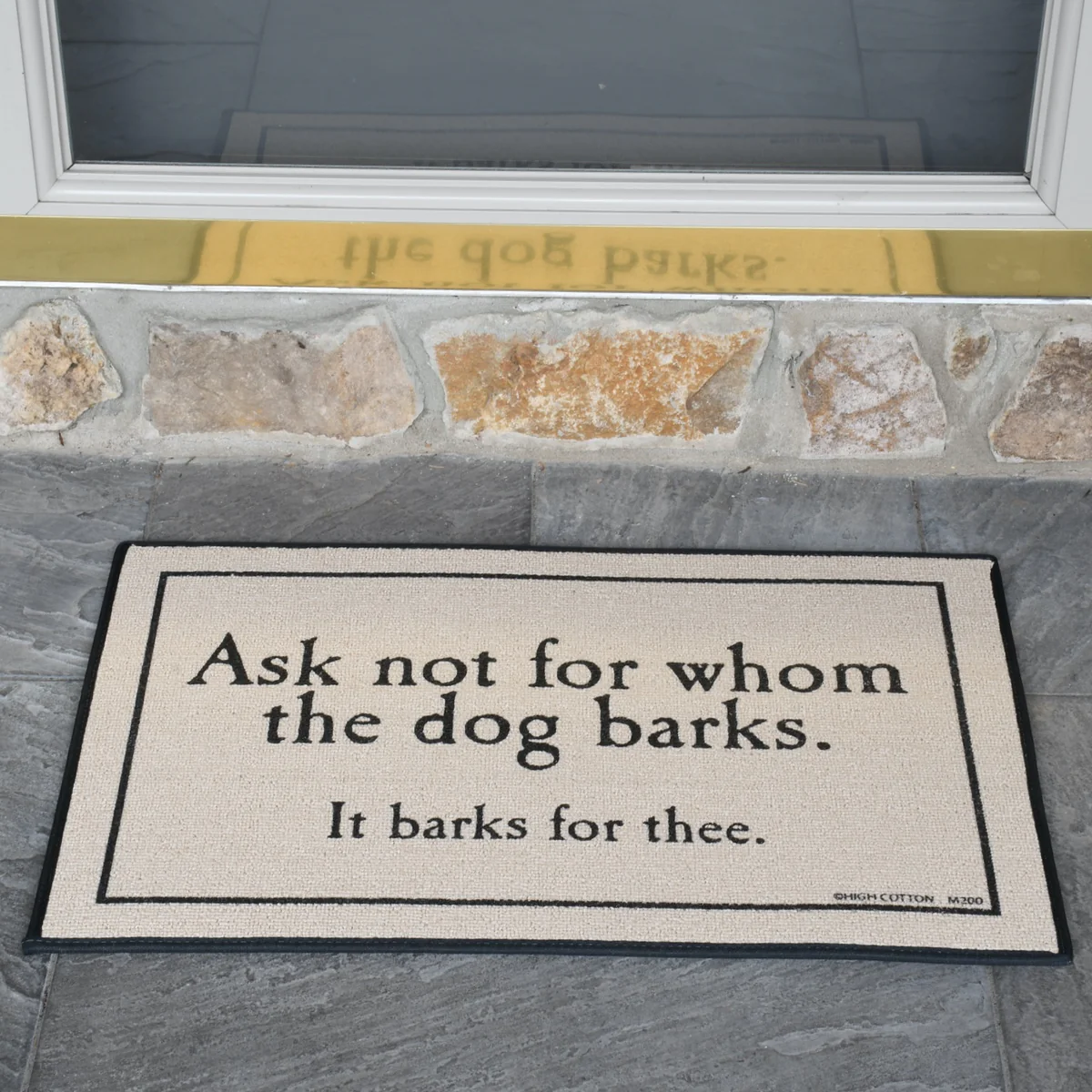Funny Ask Not Whom Dog Barks Welcome Mat Indoor Outdoor Door Floor Rug Doormat - Image 3