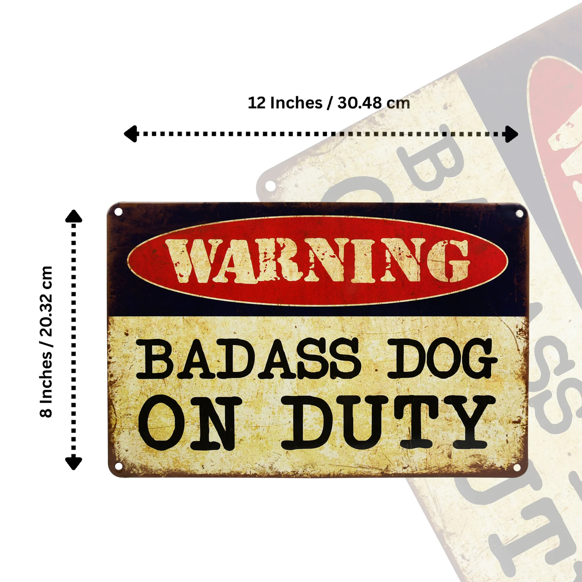 Warning Badass Dog Duty Funny Metal Outdoor Security Sign Guard Dogs Wall Decor - Image 5