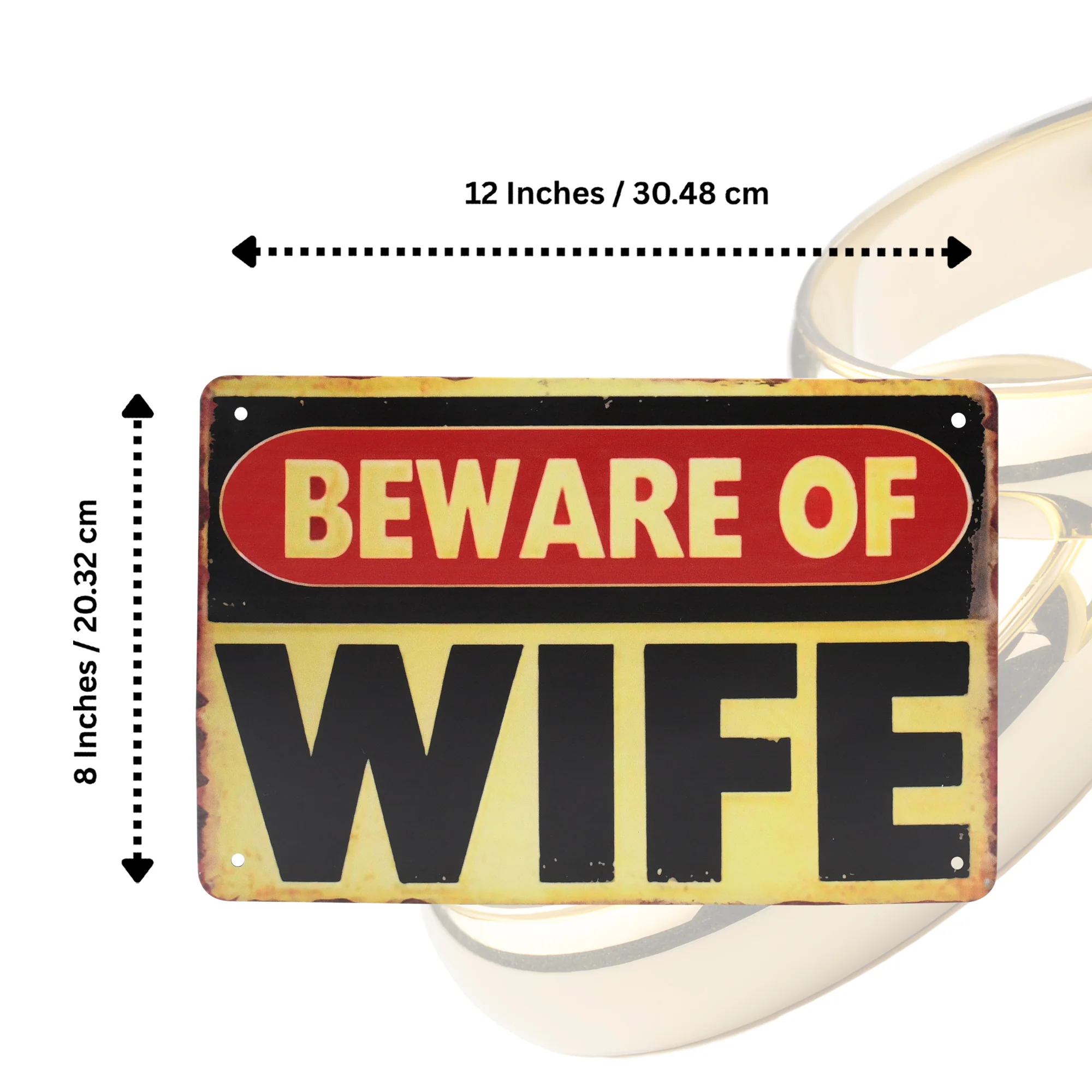 Beware Of Wife Metal Warning Tin Sign Man Cave Garage Home Room Decor Wall Art - Image 6