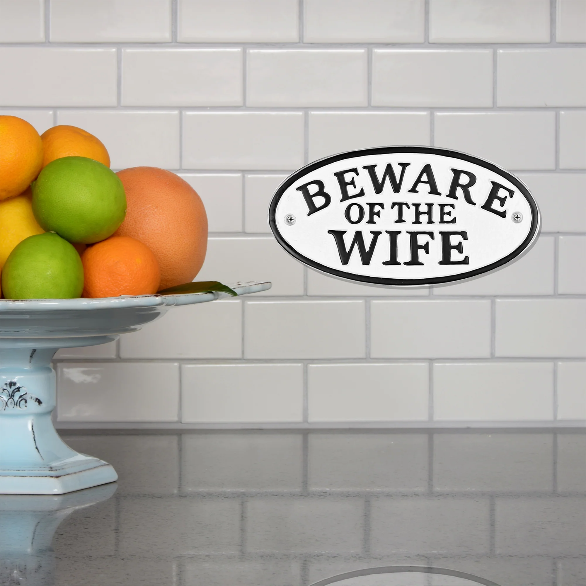 Beware of Wife Funny Cast Iron Sign for Garage Porch or Home Decor Gifts for Men - Image 6
