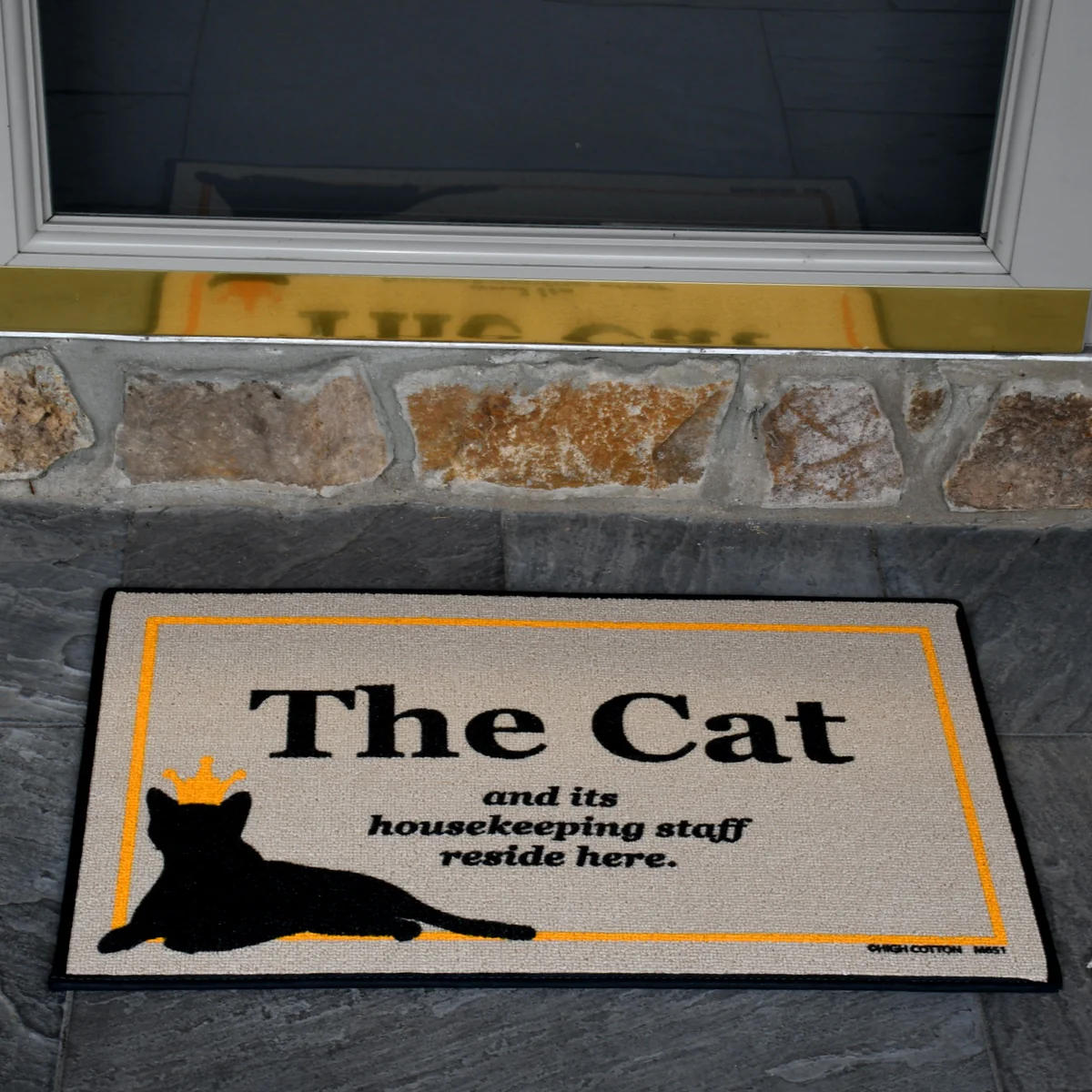 Funny Cat Housekeeping Tan Welcome Doormat Outdoor Floor Rug Entrance Door Mat - Image 3