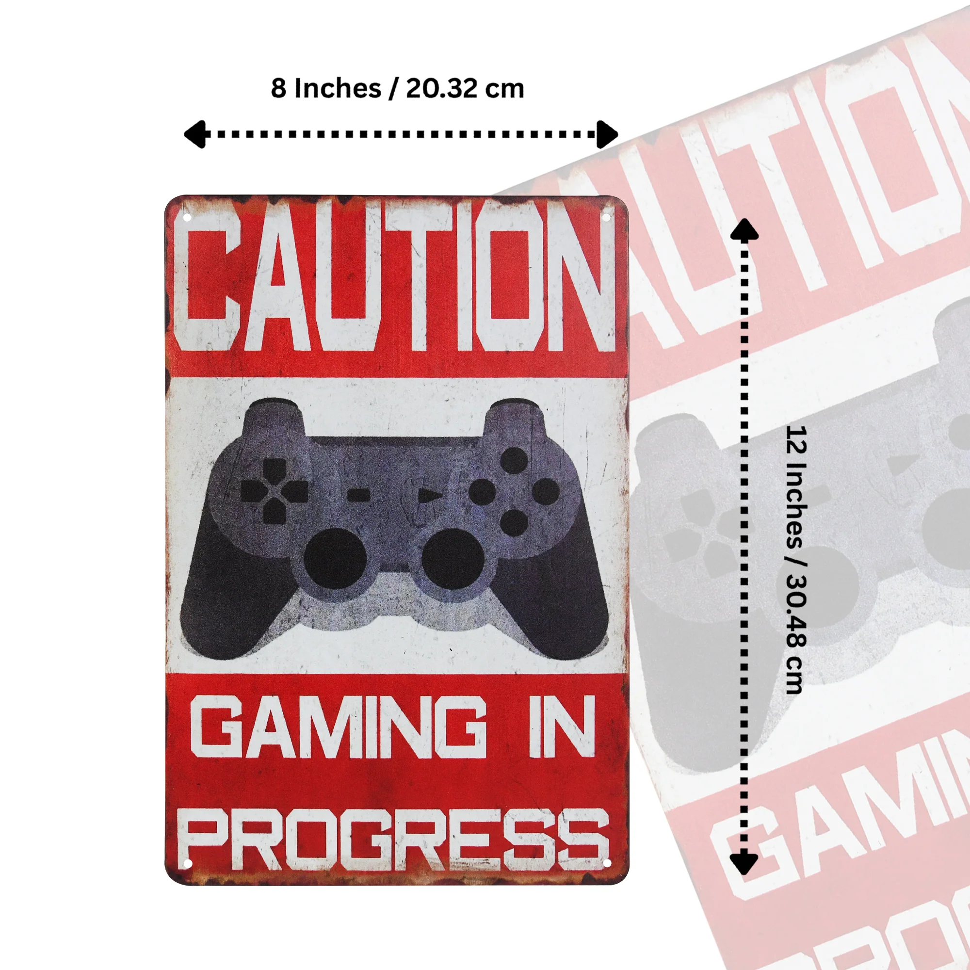 Metal Caution Gaming in Progress Sign Wall Art Teen Boys Room Decor Gamer Gifts - Image 6
