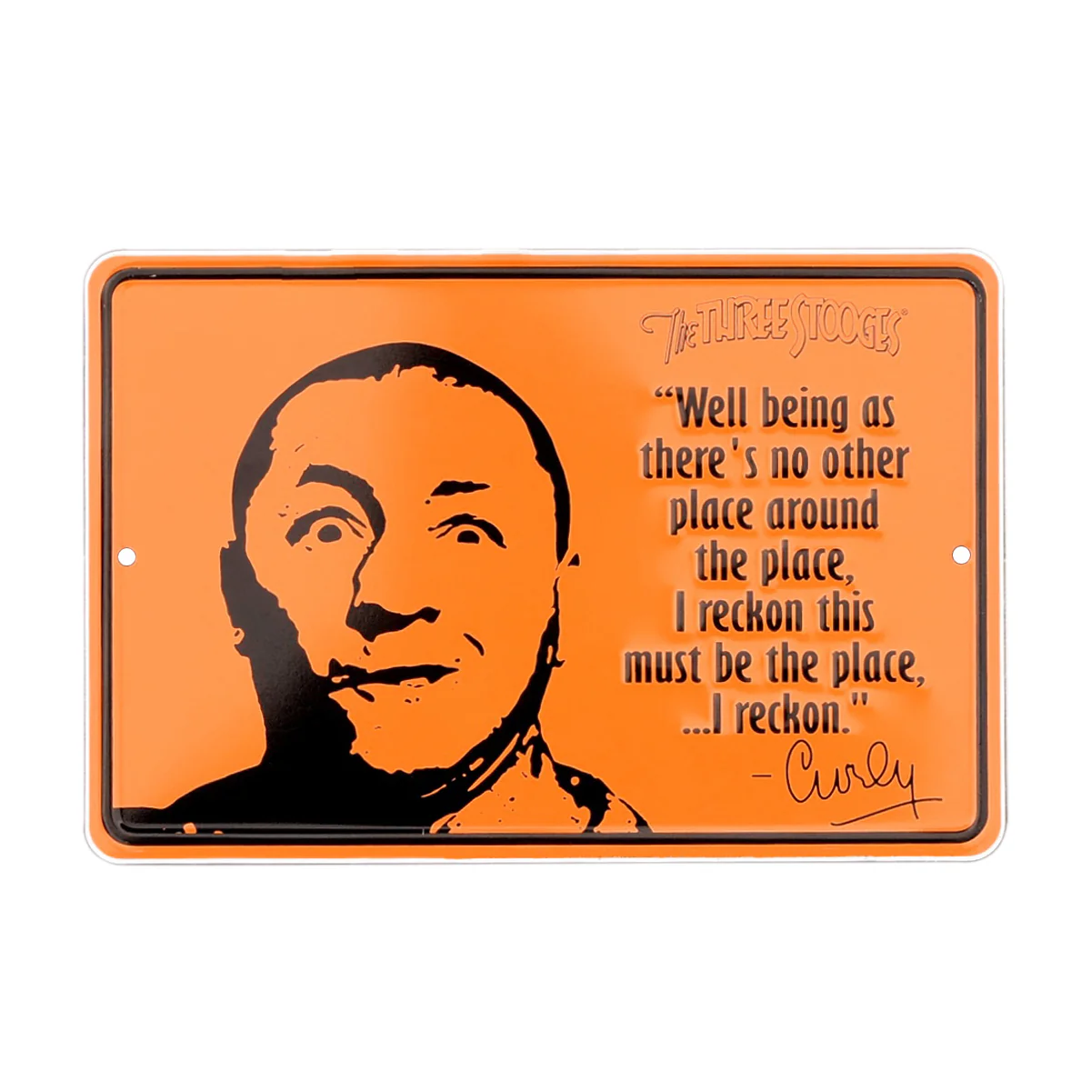 Funny Curly Must Be The Place Three Stooges Metal Sign Man Cave Bar Tin Wall Art