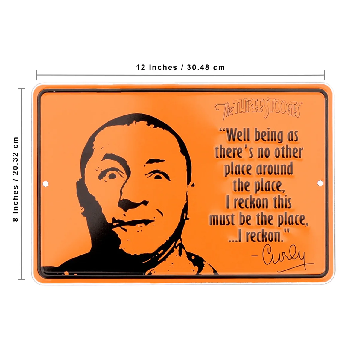 Funny Curly Must Be The Place Three Stooges Metal Sign Man Cave Bar Tin Wall Art - Image 3