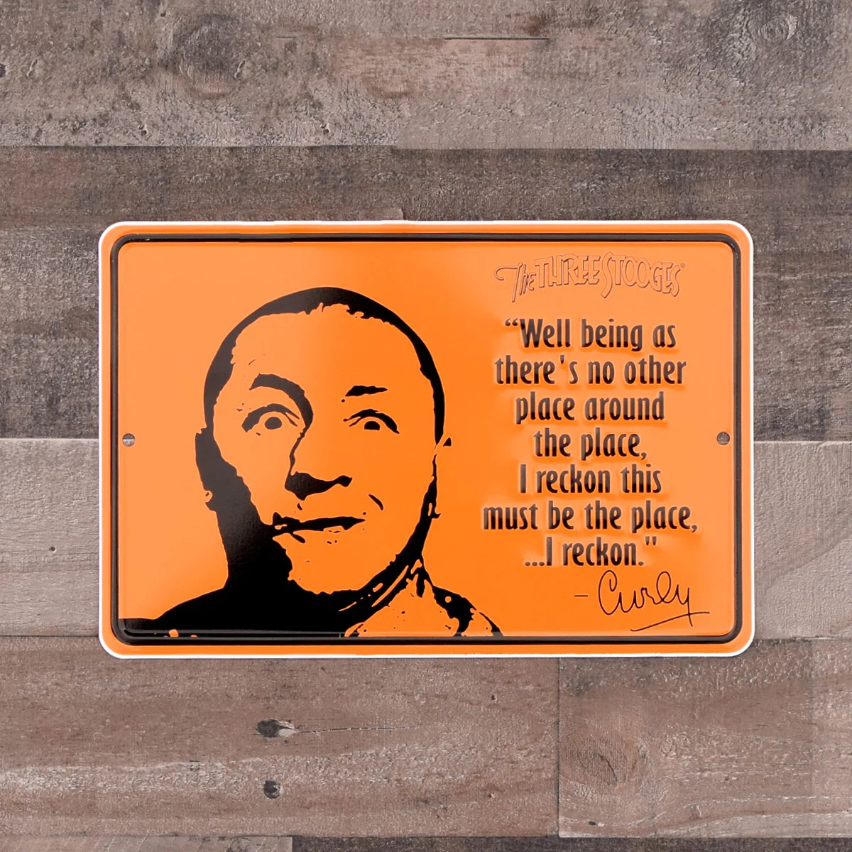 Funny Curly Must Be The Place Three Stooges Metal Sign Man Cave Bar Tin Wall Art - Image 4