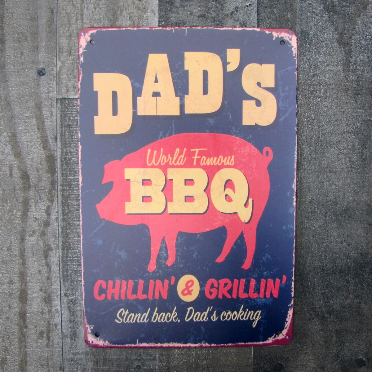 Funny Dad's BBQ Metal Sign Tin Man Cave Garage Bar Pub Grill Outdoor Wall Decor - Image 4