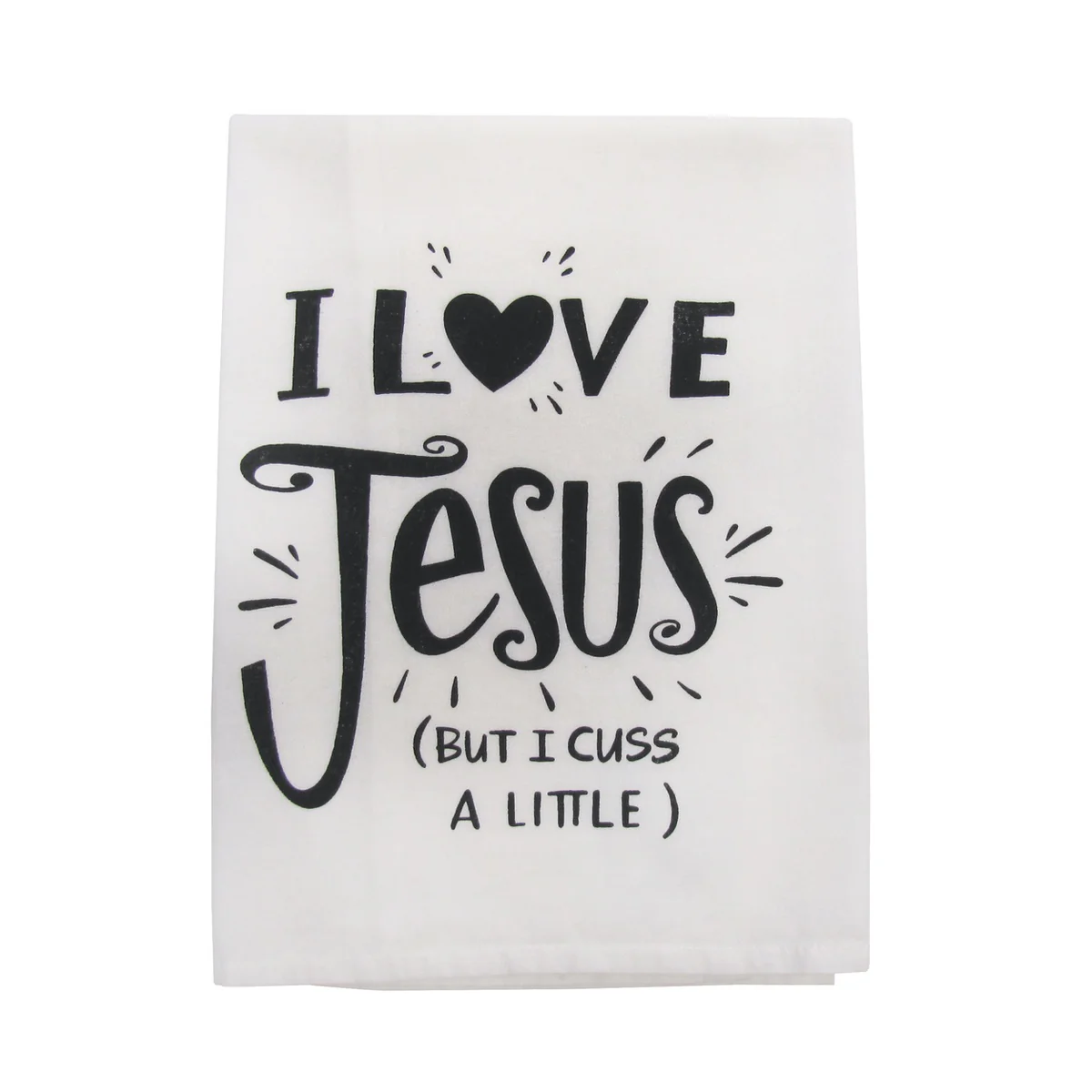 Funny Decorative Cloth I Love Jesus But Cuss Dish Dry Hand Towel Kitchen Decor