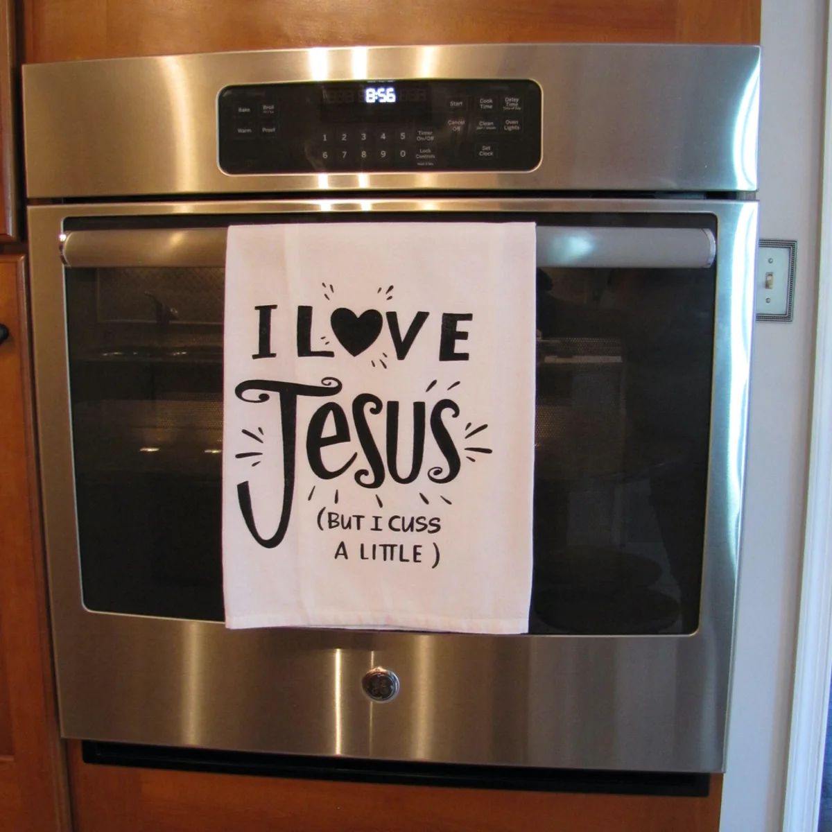 Funny Decorative Cloth I Love Jesus But Cuss Dish Dry Hand Towel Kitchen Decor - Image 5