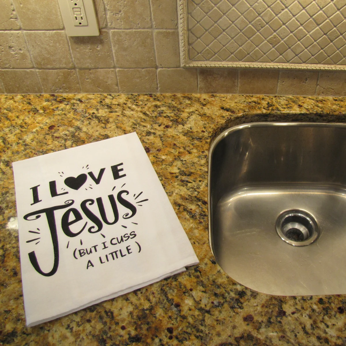 Funny Decorative Cloth I Love Jesus But Cuss Dish Dry Hand Towel Kitchen Decor - Image 6