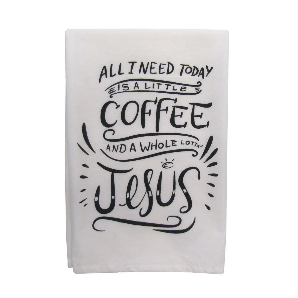 Funny Decorative Cloth Little Coffee Lot Jesus Dish Dry Hand Towel Kitchen Decor