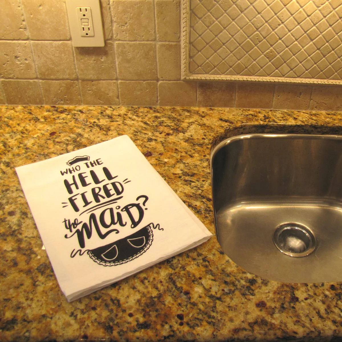 Funny Decorative Cotton Cloth Who Fired Maid Hand Drying Tea Towel Kitchen Decor - Image 6