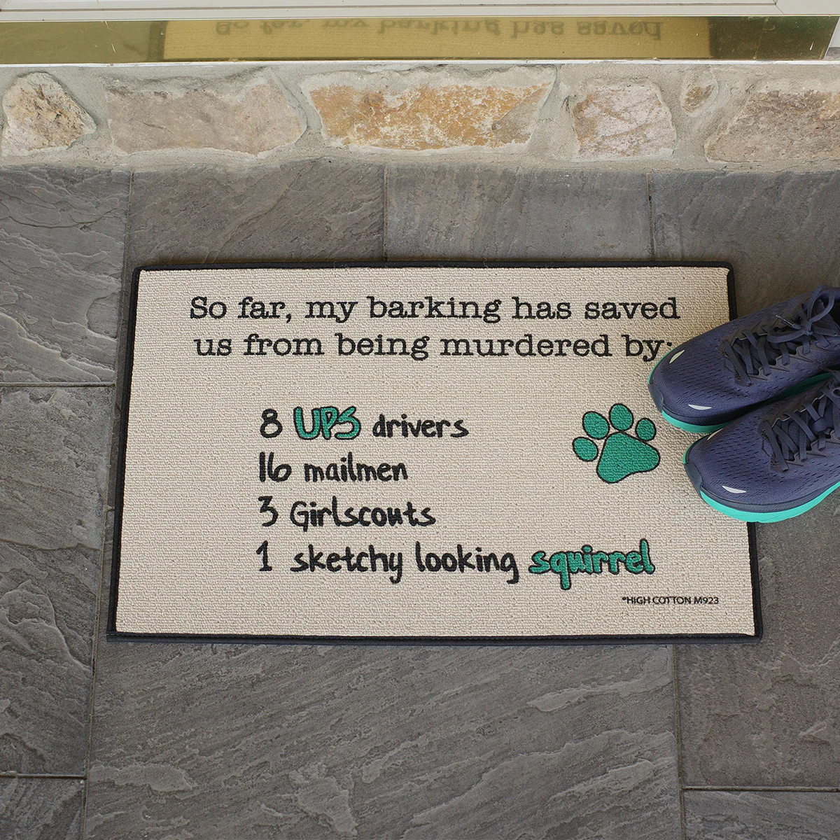 Funny Dog Bark Saved Us Outdoor Welcome Doormat Novelty Floor Rug Front Door Mat - Image 4