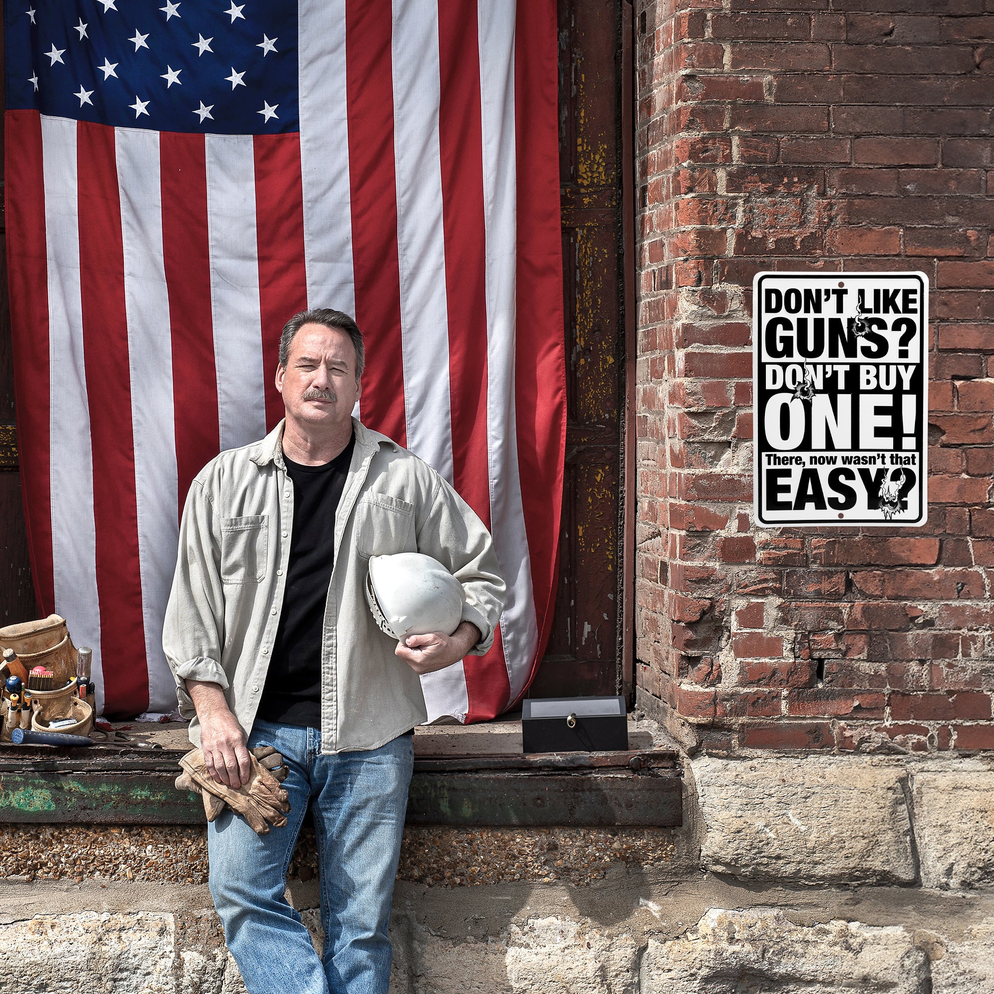 Metal Funny Dont Like Guns Don't Buy One Gun Sign for Garage Man Cave Room Decor - Image 7