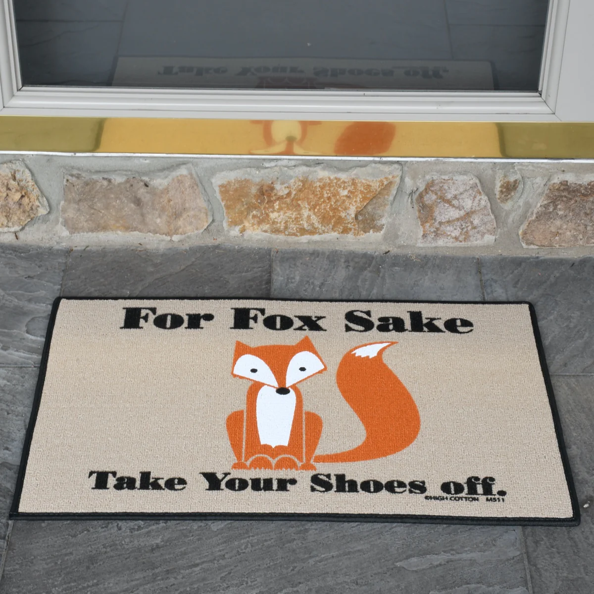 Funny Fox Remove Shoes Tan Welcome Doormat Outdoor Floor Rug Entrance Door Mat - Image 3