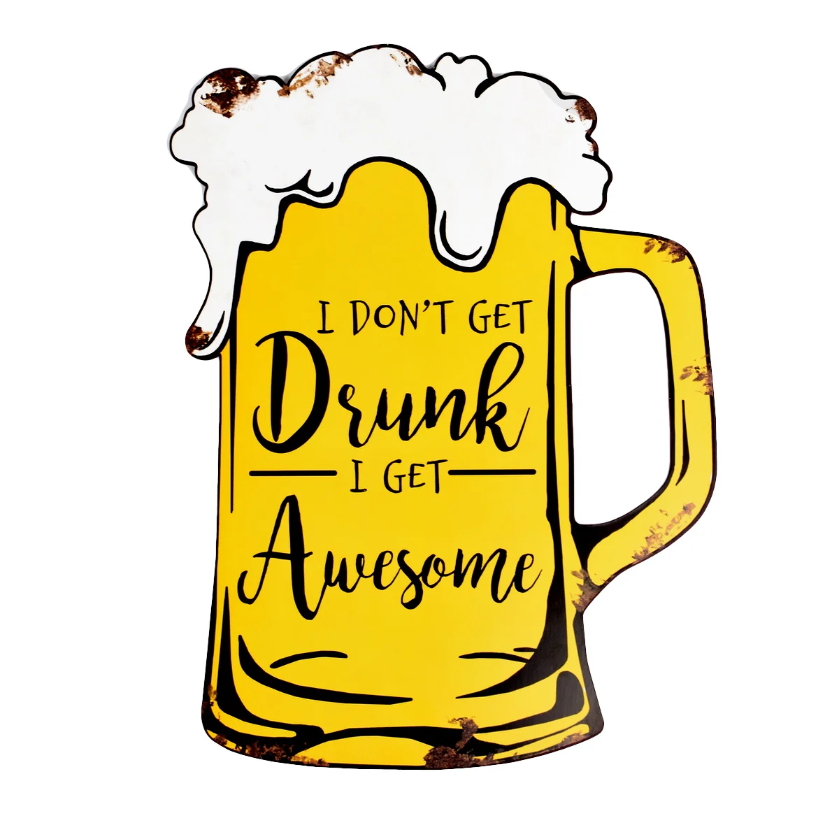 Funny Frosty Beer Mug I Dont Get Drunk Awesome Sign Man Cave Home Bar Wall Decor